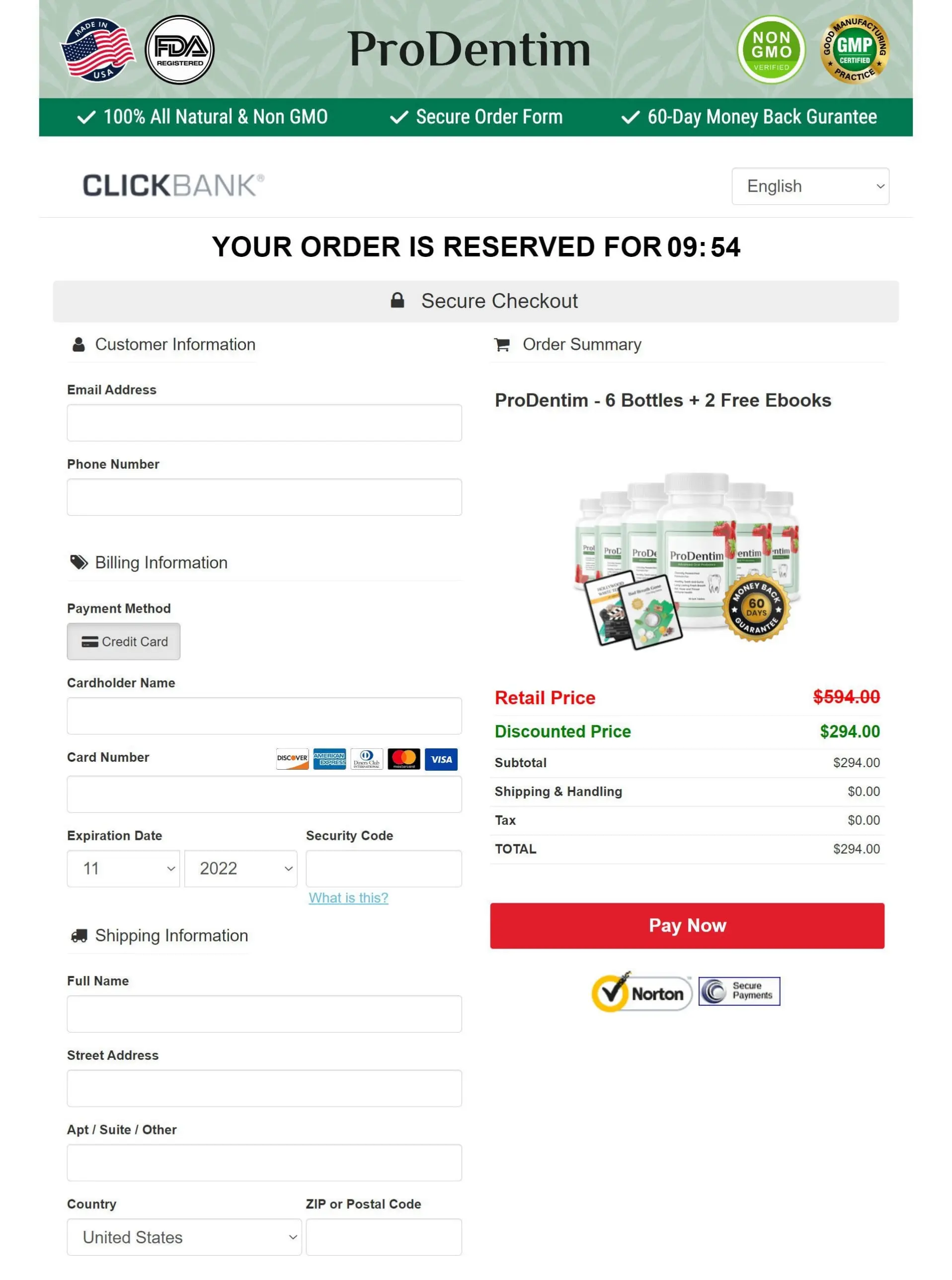 prodentim order sheet